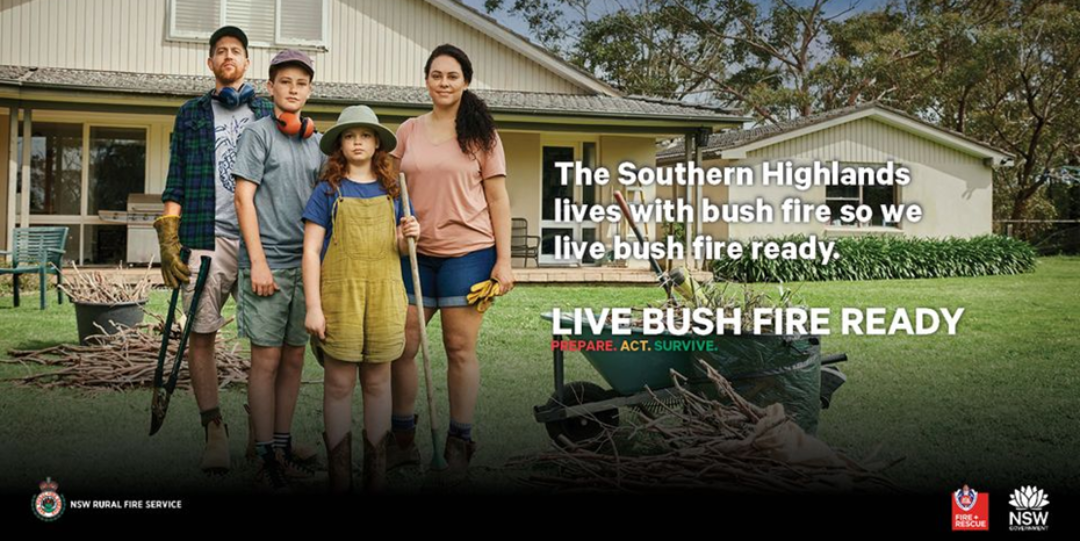 RFS Live Bush Fire Ready image of family prepared for Bish Fire RFS