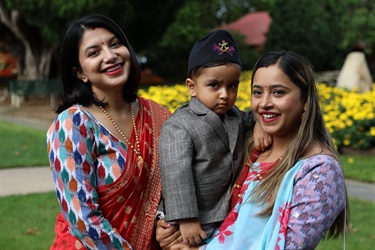 2 women and a child from Southern Highlands Nepalese Community at Festival Press Conference in Corbett Gardens