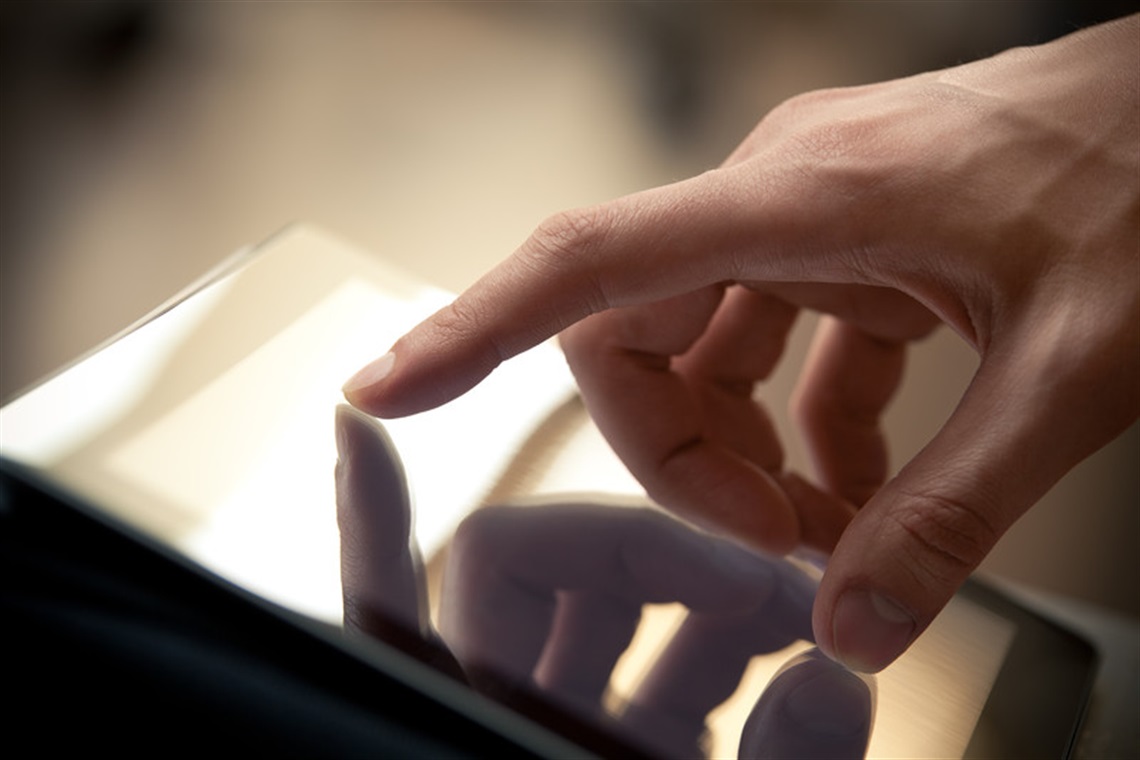 Person using a touchscreen