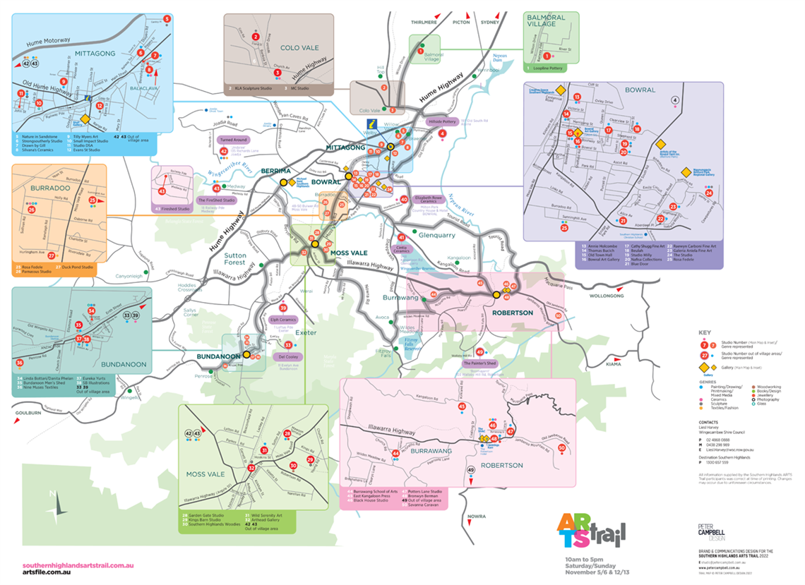 arts trail illustrated map