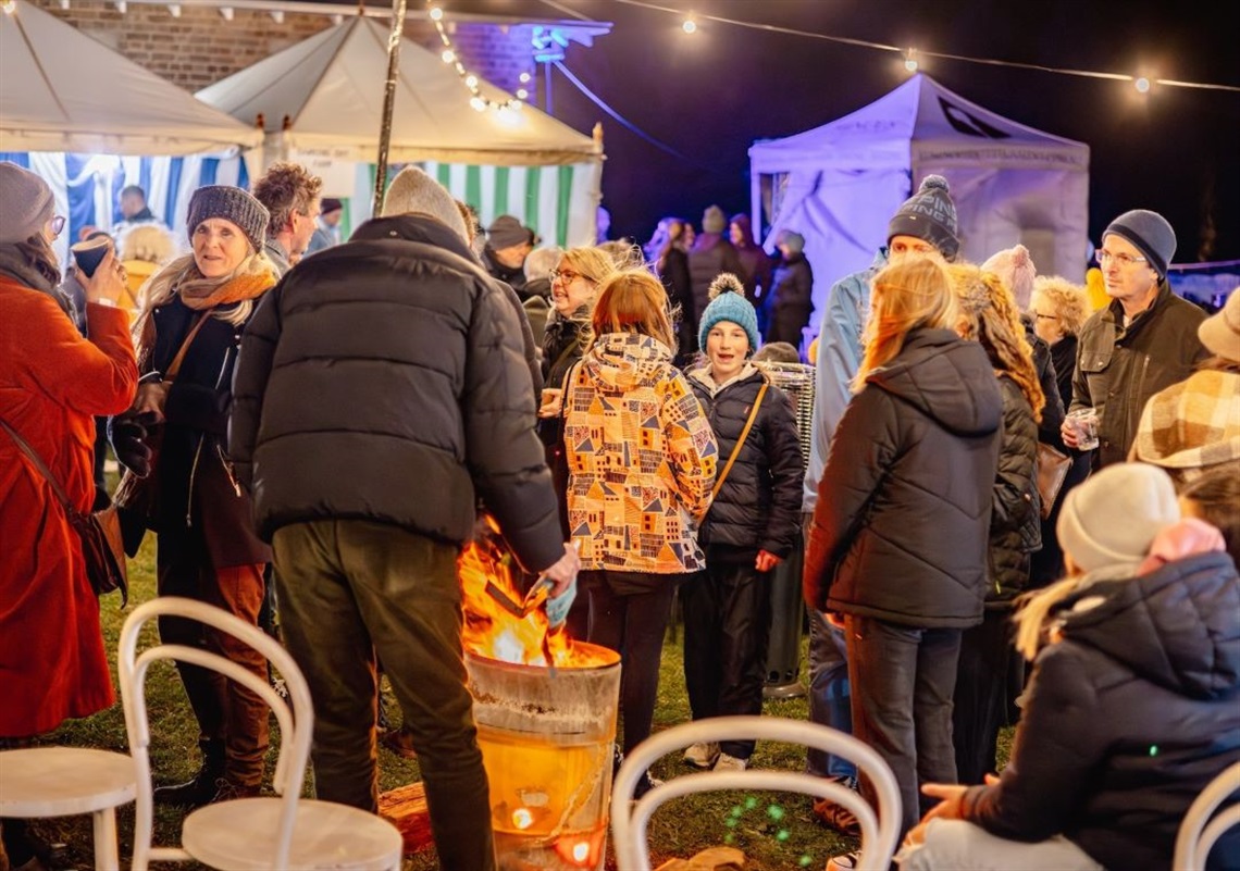 Image of people attending an outdoor winter event