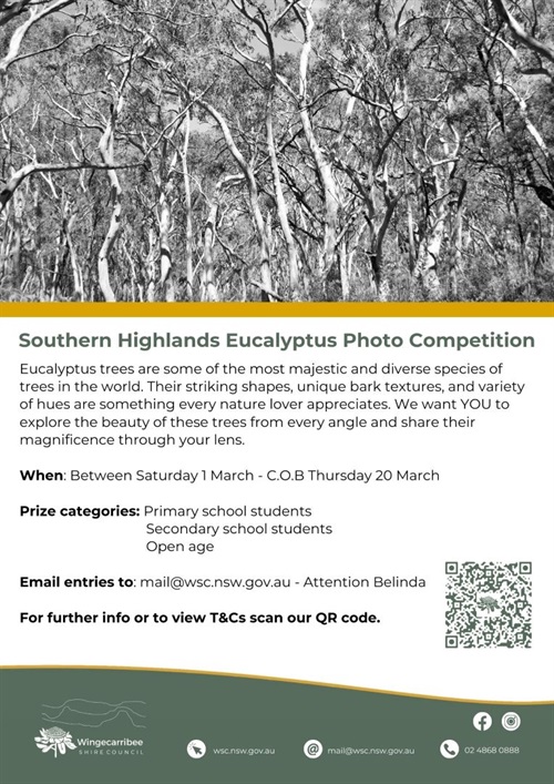 Southern Highlands Eucalyptus Photo Competition 2025 image of flyer